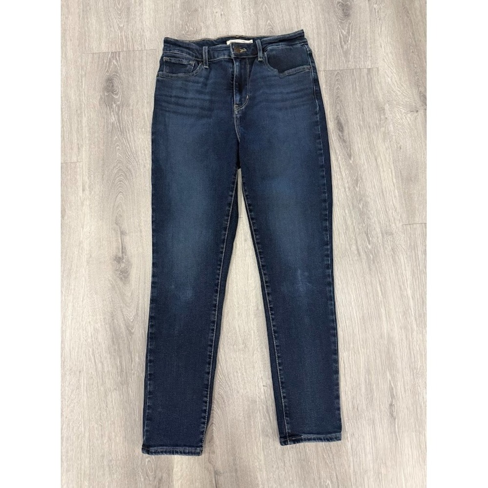Levis 721 High Rise Skinny Jeans Dark Wash Blue Stretch Denim Size 28
